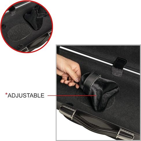 MI&VI NP-7006 Classic Oblong Polycarbonate Violin Case (Full Size) 4/4 with Carry Straps | Oblong Shape | Adjustable Straps | Tough Case - by MI&VI MUSIC (Black) in Saudi Arabia