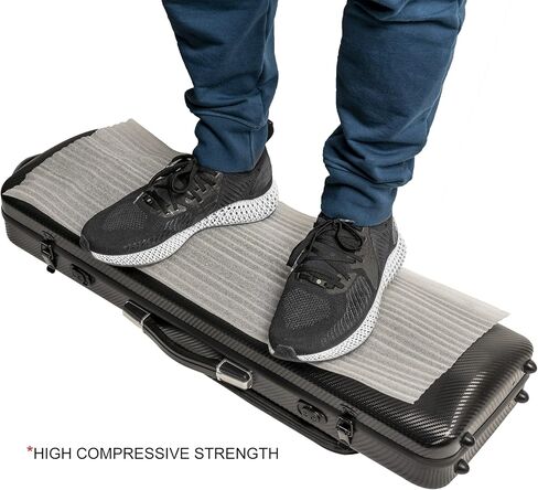 MI&VI NP-7006 Classic Oblong Polycarbonate Violin Case (Full Size) 4/4 with Carry Straps | Oblong Shape | Adjustable Straps | Tough Case - by MI&VI MUSIC (Black) in Saudi Arabia