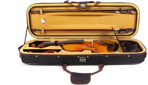 Vetimobato Oxford violin box 4/4 Full Size Oblong Violin Case with 2 Adjustable Shoulder Straps 2 Bow Holder Portable Travel violin case bag (Style 3) in Kuwait