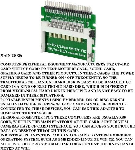 WSDMAVIS 2 Pcs CF to IDE Adapter CF Compact Flash Merory Card to 2.5" 44-Pin IDE Laptop PC Hard Drive Converter HDD SSD Adapter Card in Kuwait