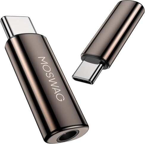MOSWAG USB C to 3.5mm Audio Headphone Adapter, Typc C to 3.5mm Aux Adapter Zinc Alloy Adapter Compatible with iPhone 15 Plus/15 Pro Max Samsung GalaxyS23 S22 Plus, Ultra S21+, Pixel 7/6, Pad Pro 6 in Saudi Arabia