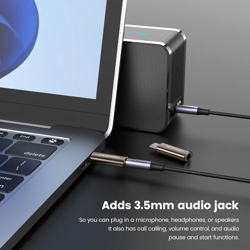 MOSWAG USB C to 3.5mm Audio Headphone Adapter, Typc C to 3.5mm Aux Adapter Zinc Alloy Adapter Compatible with iPhone 15 Plus/15 Pro Max Samsung GalaxyS23 S22 Plus, Ultra S21+, Pixel 7/6, Pad Pro 6 in Saudi Arabia