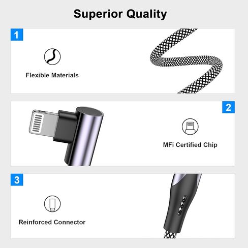 [Apple MFi Certified] 90 Degree Lightning to 3.5 mm Headphone Jack Adapter, 3 Pack iPhone Headphones Adapter Aux Dongle Adaptor Earphone Audio Coverter for iPhone 14 13 12 11 Pro Max XS XR X 8 7, iPad in Kuwait