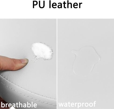 WKWKER مقعد دوار حديث يدور 360 درجة من جلد البولي يوريثان مع مقعد أرضي مع عجلات عالمية ومقاعد عثمانية للياقة البدنية والرياضة H: عجلات دوارة 4.7 بوصة لمتجر المرآب المنزلي (أبيض) in Kuwait