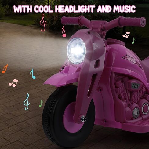 Kids Ride on Bubble Car, Hetoy 6V Battery Powered Electric Motorcycle 1.9 MPH Speed w/LED Headlights, Music, Pedal, Forward/Reserve, 3 Wheels Motorbike Toys Gift for Toddler 3 and Up Boys Girls, Green in Kuwait