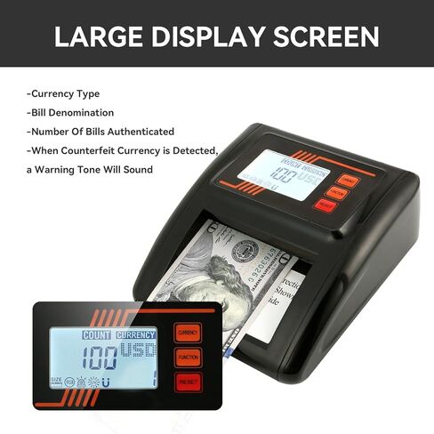 CHTEJA N68B 7-advanced Verification Portable Counterfeit Bill Detector for USD Only- UV/MG/IR/RGB/Size/DD/WMD, Compact Money Detector Machine Tested by Bank, 100% Fake Detection with Warning Sound in Saudi Arabia