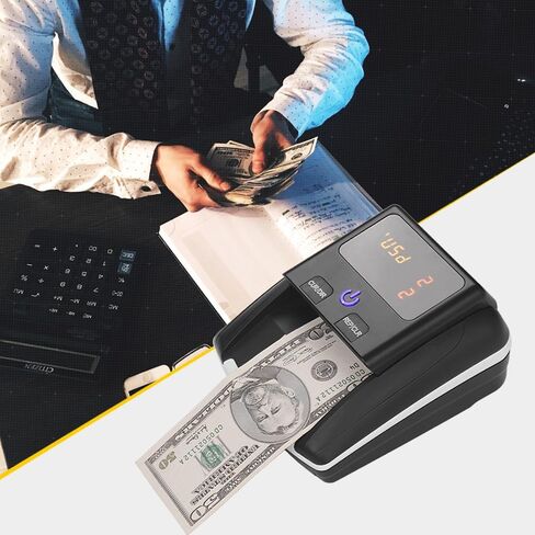 جهاز كشف العملات المزيفة المحمول من Sunydog، عداد القيمة المذهبية، كشف الأشعة فوق البنفسجية/MG/IR مع بطارية مزيفة، آلة اختبار النقود النقدية للعملات المزيفة مقابل الدولار الأمريكي واليورو للمكتب in Saudi Arabia