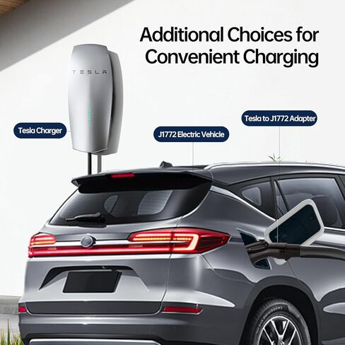 [فقط لـ J1772 EVs] محول شحن ZEMIRO CHARGE Tesla إلى J1772، بحد أقصى 48 أمبير و250 فولت - متوافق مع موصلات Tesla عالية الطاقة، وشواحن الوجهة، وموصلات الهاتف المحمول (أسود) in Kuwait