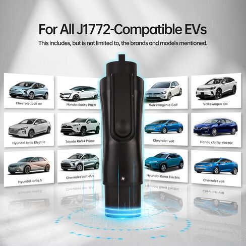 [فقط لـ J1772 EVs] محول شحن ZEMIRO CHARGE Tesla إلى J1772، بحد أقصى 48 أمبير و250 فولت - متوافق مع موصلات Tesla عالية الطاقة، وشواحن الوجهة، وموصلات الهاتف المحمول (أسود) in Kuwait