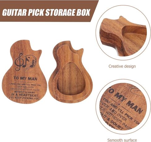 FAVOMOTO Box Pick box wooden guitar pick holder Container Case personalized guitar picks guitar picks case guitar pick case guitar pick holder case bass picks Guitar Parts storage Organizer in Saudi Arabia