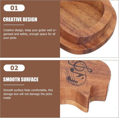 FAVOMOTO Box Pick box wooden guitar pick holder Container Case personalized guitar picks guitar picks case guitar pick case guitar pick holder case bass picks Guitar Parts storage Organizer in Saudi Arabia