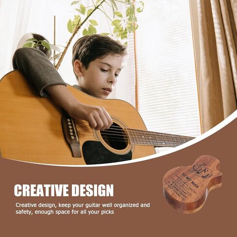 FAVOMOTO Box Pick box wooden guitar pick holder Container Case personalized guitar picks guitar picks case guitar pick case guitar pick holder case bass picks Guitar Parts storage Organizer in Saudi Arabia