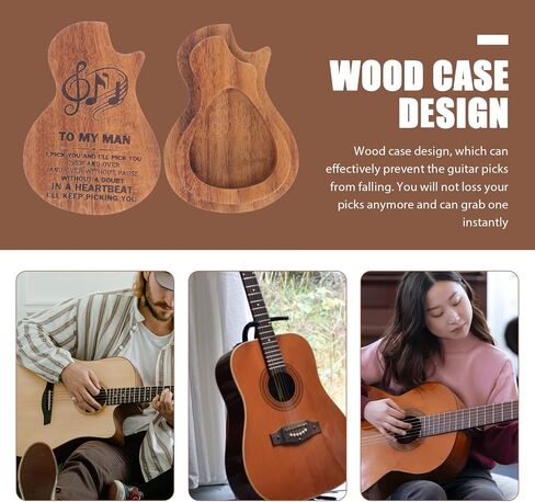 FAVOMOTO Box Pick box wooden guitar pick holder Container Case personalized guitar picks guitar picks case guitar pick case guitar pick holder case bass picks Guitar Parts storage Organizer in Saudi Arabia