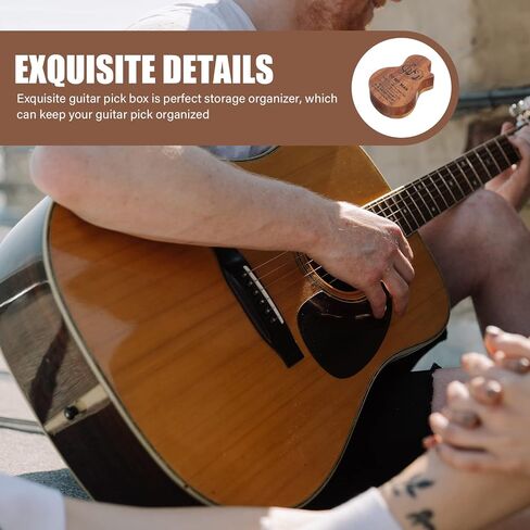 FAVOMOTO Box Pick box wooden guitar pick holder Container Case personalized guitar picks guitar picks case guitar pick case guitar pick holder case bass picks Guitar Parts storage Organizer in Saudi Arabia