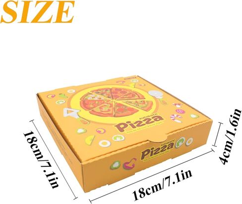 12 قطعة من علب البيتزا مقاس 17.78 سم × 17.78 سم، صندوق بيتزا من الورق المقوى المربع باللون الأصفر والبني يحافظ على البيتزا طازجة، صناديق تخزين تغليف الوجبات الجاهزة، صناديق مموجة للبيتزا والكعك والبسكويت والطعام in Kuwait