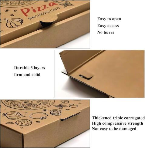 WOKAV 15 قطعة علب بيتزا 7.8 × 7.8 × 1.7 بوصة علب بيتزا مموجة كرافت من الورق المقوى البني علب بيتزا صغيرة علب بيتزا من الورق المقوى علبة بيتزا للوجبات الجاهزة للاستعمال مرة واحدة in Kuwait