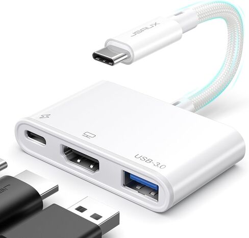 JSAUX USB C to HDMI Adapter 3-in-1, 4K@30Hz 100W PD, USB 3.0 for iPhone PC in Kuwait