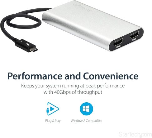 StarTech.com 1x محول Thunderbolt 3 إلى Thunderbolt 2 - حزمة Windows/Mac (TBT3TBTADAP) مع كابل Thunderbolt 1x 2 متر - M/M (TBOLTMM2M) in Kuwait
