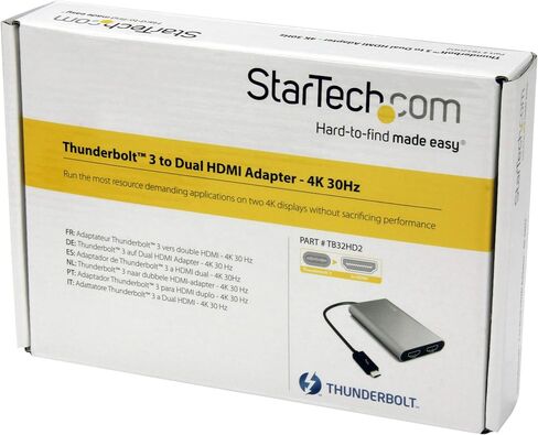 StarTech.com 1x محول Thunderbolt 3 إلى Thunderbolt 2 - حزمة Windows/Mac (TBT3TBTADAP) مع كابل Thunderbolt 1x 2 متر - M/M (TBOLTMM2M) in Kuwait