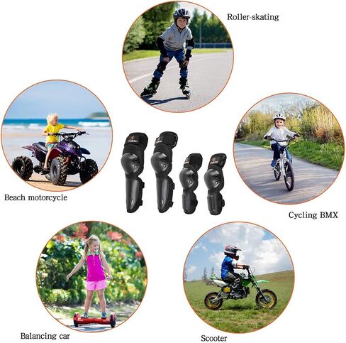 RIDBIKER موتوكروس واقي قصبة الرجل للركبة للأطفال الشباب المضادة للانزلاق 2 في 1 حامي وسادات الكوع قابل للتعديل الترابية دراجة والعتاد دراجة نارية درع مجموعة in Kuwait