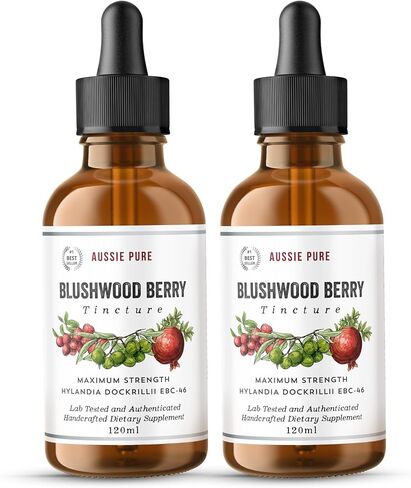 Aussie Pure Blushwood Berry EBC-46 صبغة دعم المناعة والخلايا ذات القوة القصوى - مستخلص الفاكهة والبذور - تركيبة جلسرين لطيفة وفموية وموضعية خالية من الكحول - جميع الأعمار - زجاجة واحدة 120 مل in Kuwait