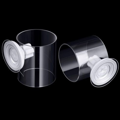 أنبوب تغذية طعام أسماك حوض السمك قطعتين من دانيسلي، أنابيب تغذية خزان الأسماك الأكريليك الشفاف مع أكواب شفط، وحدة تغذية أسماك بعمود قابل للتعديل، طبق طعام عائم لإطعام الأسماك (حجمين) in Kuwait