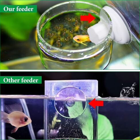 أنبوب تغذية طعام أسماك حوض السمك قطعتين من دانيسلي، أنابيب تغذية خزان الأسماك الأكريليك الشفاف مع أكواب شفط، وحدة تغذية أسماك بعمود قابل للتعديل، طبق طعام عائم لإطعام الأسماك (حجمين) in Kuwait