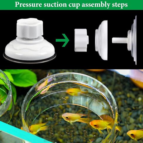 أنبوب تغذية طعام أسماك حوض السمك قطعتين من دانيسلي، أنابيب تغذية خزان الأسماك الأكريليك الشفاف مع أكواب شفط، وحدة تغذية أسماك بعمود قابل للتعديل، طبق طعام عائم لإطعام الأسماك (حجمين) in Kuwait