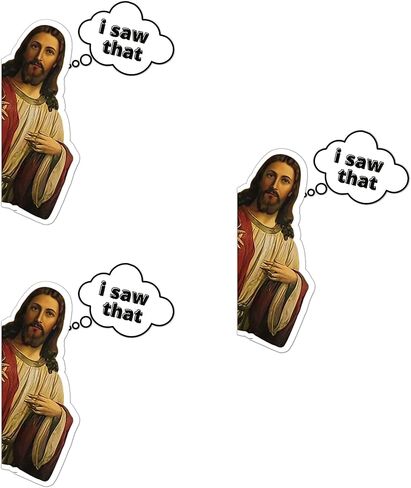 TreeArm I Saw That, Jesus Is Watching You Humorous Decal Stickers, Scratch Resistant Surface Adhesive Top Grade Waterproof Vinyl Stickers , Set of 3 Pack (4 Inches on Longer Side ) for Car, Truck, in Saudi Arabia
