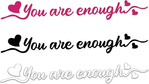 ملصق مرآة الرؤية الخلفية Worximmii 3X "I AM Enough"، ملصق مرآة الرؤية الخلفية، هدية للنساء، ملصق اقتباس إيجابي ملهم، نافذة، ملصق ديكور للباب، ذاتي اللصق (أنا كافي) in Kuwait