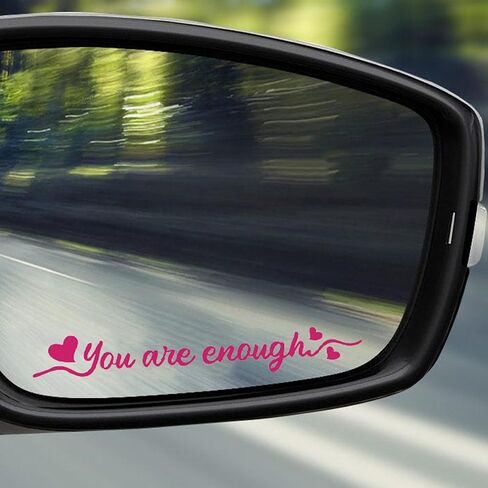 ملصق مرآة الرؤية الخلفية Worximmii 3X "I AM Enough"، ملصق مرآة الرؤية الخلفية، هدية للنساء، ملصق اقتباس إيجابي ملهم، نافذة، ملصق ديكور للباب، ذاتي اللصق (أنا كافي) in Kuwait