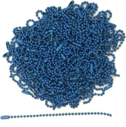 Made in USA - Steel Ball Chains - Black - 100-Pack - 4.5 Inch with Connector #3, 2.4 MM Ball - for Key Chains, Tags, Craft Projects, Etc. in Saudi Arabia