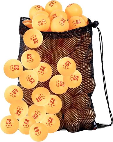 مجموعة كرات كلينش ستار بينج بونج (50 قطعة) لتنس الطاولة الاحترافية 3 نجوم 40 مم - مع حقيبة حمل شبكية in Kuwait