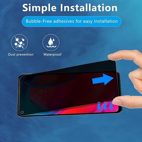 (2+2 حزمة) متوافق مع واقي شاشة الخصوصية Moto G Stylus 5G 2021 (عبوتان) وعبوتان من واقي عدسة الكاميرا من الزجاج المقوى، فتحة دقيقة، خالية من الفقاعات، سهلة التركيب، صلابة 9H HD، مقسى in Kuwait