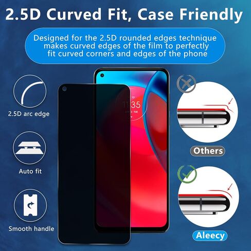 (2+2 حزمة) متوافق مع واقي شاشة الخصوصية Moto G Stylus 5G 2021 (عبوتان) وعبوتان من واقي عدسة الكاميرا من الزجاج المقوى، فتحة دقيقة، خالية من الفقاعات، سهلة التركيب، صلابة 9H HD، مقسى in Kuwait