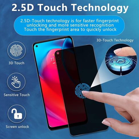 (2+2 حزمة) متوافق مع واقي شاشة الخصوصية Moto G Stylus 5G 2021 (عبوتان) وعبوتان من واقي عدسة الكاميرا من الزجاج المقوى، فتحة دقيقة، خالية من الفقاعات، سهلة التركيب، صلابة 9H HD، مقسى in Kuwait