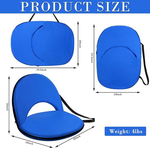 Wenqik 4 Pcs Stadium Seats for Bleachers Flexible Classroom Seats with Back Support Adjustable Folding Portable Bleacher Seats Multifunctional Lightweight Cushion for Indoor Outdoor in Saudi Arabia