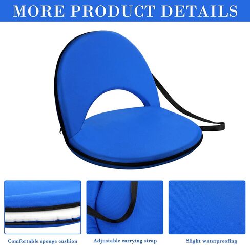 Wenqik 4 Pcs Stadium Seats for Bleachers Flexible Classroom Seats with Back Support Adjustable Folding Portable Bleacher Seats Multifunctional Lightweight Cushion for Indoor Outdoor in Saudi Arabia