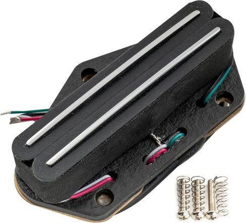 Musiclily Pro Alnico 5 ثنائي التقاط السكك الحديدية الساخنة عن بعد ملف واحد بحجم هامبوكر بريدج بيك اب متوسط ​​الإخراج 9K للجيتار الكهربائي على طراز المذيع، أسود in Saudi Arabia