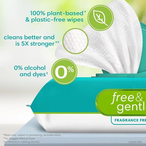 Pampers Ultraclean Baby Wipes (Previously 'Free & Gentle'), 99% Water, Hypoallergenic, Unscented, 100% Plant Based, Plastic-Free, 936 Wipes Total (12X Flip-Top Packs) in Saudi Arabia