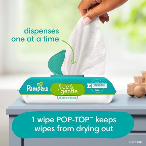 Pampers Ultraclean Baby Wipes (Previously 'Free & Gentle'), 99% Water, Hypoallergenic, Unscented, 100% Plant Based, Plastic-Free, 936 Wipes Total (12X Flip-Top Packs) in Saudi Arabia