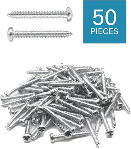 50pcs Plastic Self-Drilling Drywall Anchors, 8 Wall Anchors and Screws Kit, 25Pcs Self-Tapping Anchors & 25Pcs #8 x 1-1/4'' Pan Head Screws, Holds 50LBs, for Hanging and Mounting | by IMSCREWS in Kuwait