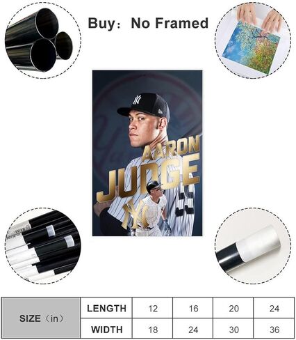 Aaron Judge Poster 4 Canvas Poster Unframe: 12x18inch(30x45cm) in Saudi Arabia