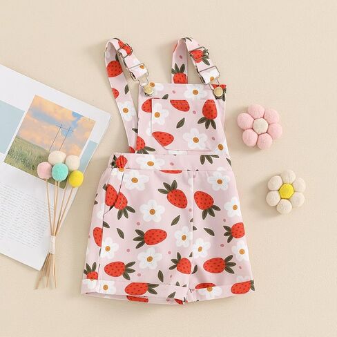 ملابس Afunbaby للأطفال الصغار والبنات ملابس ديزي وزرة الحمالات وسروال رومبير بذلة ملابس صيفية للفتيات in Kuwait