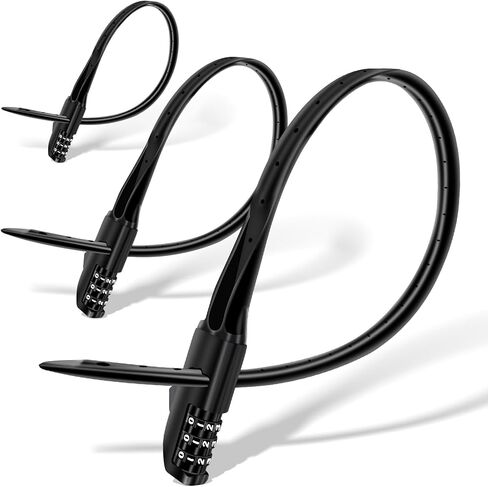 OKG Adjustable Zip Tie Lock - 3-Digit Combo Bike Lock for Cabinet, Helmet, Skateboard, Fridge, Luggage, Barbecues, Stroller, Fence Door - 3 Pack (Black) in Kuwait