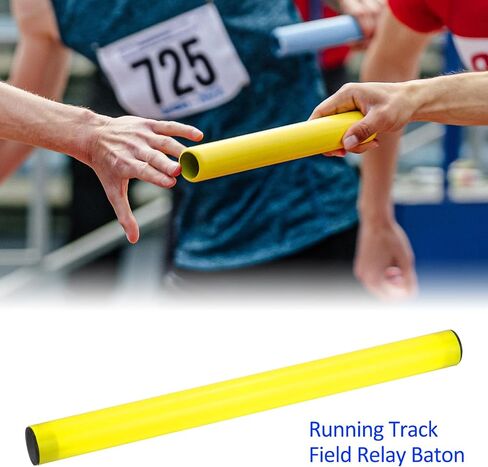 M METERXITY Junior Relay Track Baton - أنبوب بلاستيكي مجوف أملس مع غطاء طرفي، يمكن تطبيقه على بناء الفريق/سباقات التتابع/الألعاب الرياضية لألعاب القوى (أصفر) in Kuwait