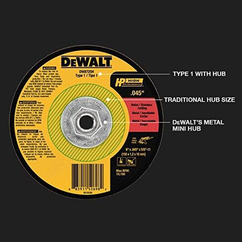 DEWALT DW8062H 4-1/2" X .045" X 5/8"-11 HP Type 1 Cutting Wheel in Saudi Arabia