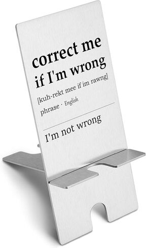 yodocamp أنا لست مخطئا حامل الهاتف مضحك لحامل المكتب، حامل الهاتف الخليوي المعدني الهدايا للنساء الرجال رئيس زملاء العمل الموظفين الأصدقاء، لطيف سطح المكتب حامل الهاتف المحمول لمكتب مكتب d02 in Kuwait