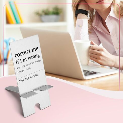 yodocamp أنا لست مخطئا حامل الهاتف مضحك لحامل المكتب، حامل الهاتف الخليوي المعدني الهدايا للنساء الرجال رئيس زملاء العمل الموظفين الأصدقاء، لطيف سطح المكتب حامل الهاتف المحمول لمكتب مكتب d02 in Kuwait