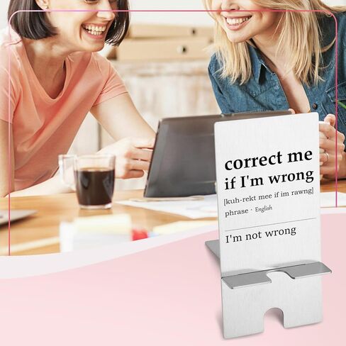 yodocamp أنا لست مخطئا حامل الهاتف مضحك لحامل المكتب، حامل الهاتف الخليوي المعدني الهدايا للنساء الرجال رئيس زملاء العمل الموظفين الأصدقاء، لطيف سطح المكتب حامل الهاتف المحمول لمكتب مكتب d02 in Kuwait